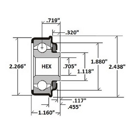 1Stsource Products Flanged Bearing 1SP-B1065-1 1SP-B1065-1